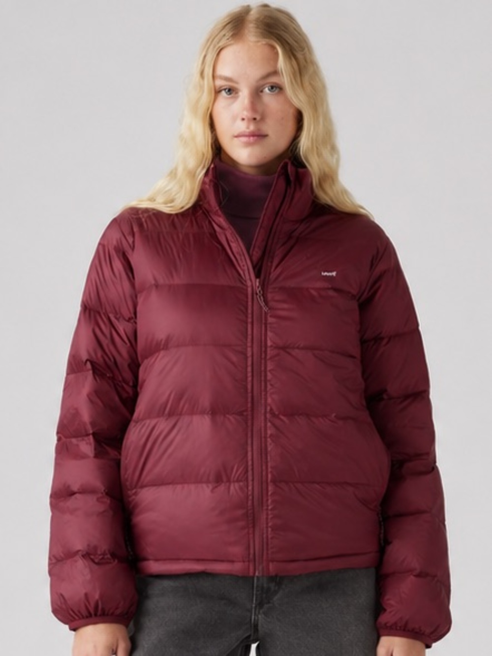 Levi's Willa Down Packable Jacket Dark Red L NWT